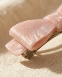 Acetate Bow Barrette, close up