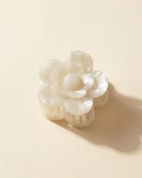 Camellia Flower Claw in Milk Pearl
