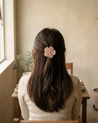 Camellia Flower Claw, worn in the hair