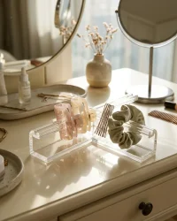 Clip Display Rail on a vanity table