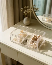 Lidded Clip Box on a vanity table