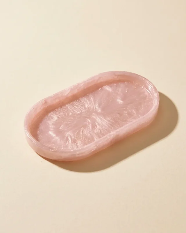 Mica Acetate Catch Tray in Rose Mica