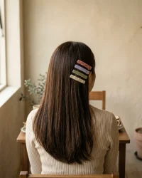 Mini Bar Clip Set of 4, worn in the hair