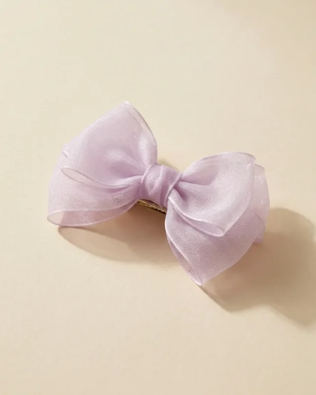 Organza Double Bow in Lilac Dusk