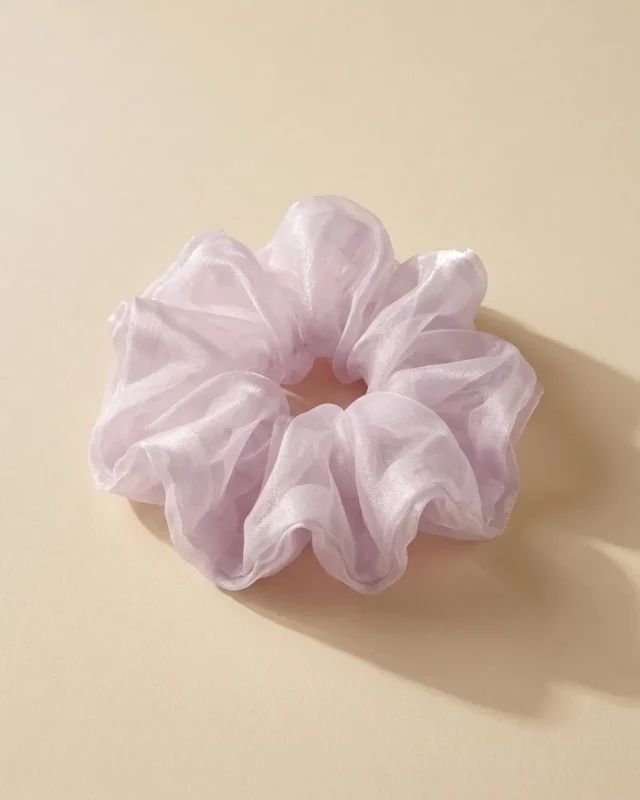 Oversized Organza Scrunchie in Lilac Dusk