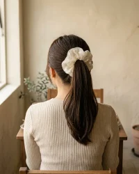 Oversized Organza Scrunchie, worn in the hair