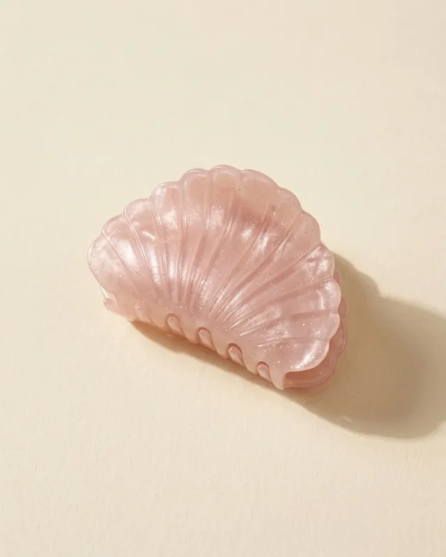 Muslingeskal-hårklemme i Rose Mica