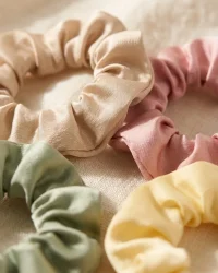 Skinny Satin Scrunchie Set of 4, close up