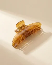 Slim French Claw in Honey Amber