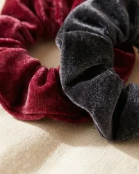 Velvet Scrunchie Duo, close up